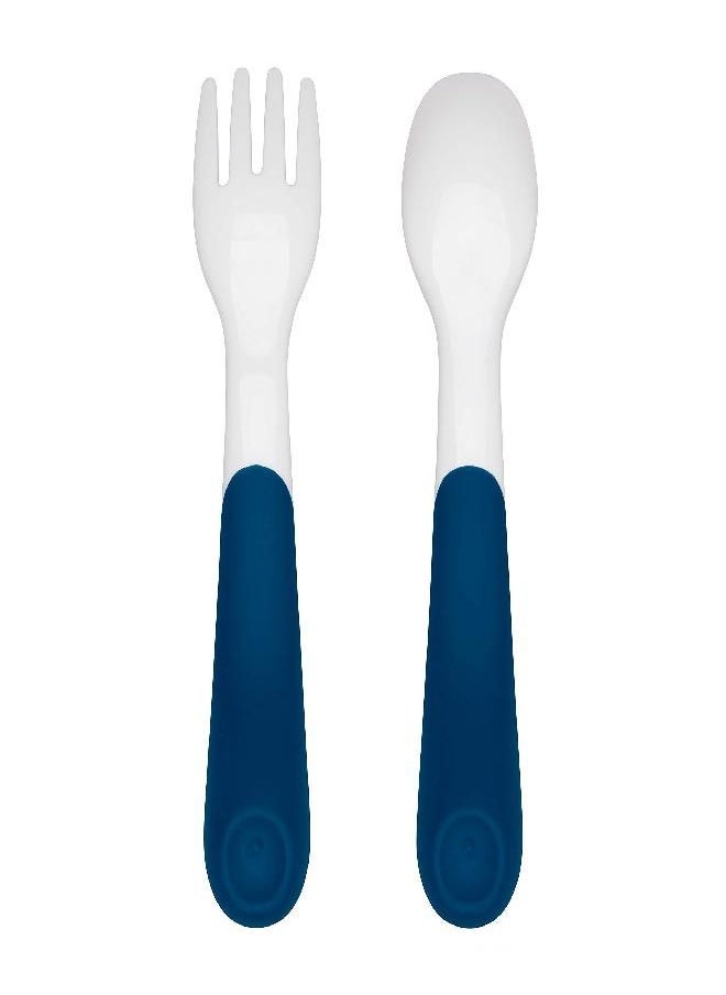 OXO Tot On The Go Fork & Spoon Training Set with Travel Case - Navy