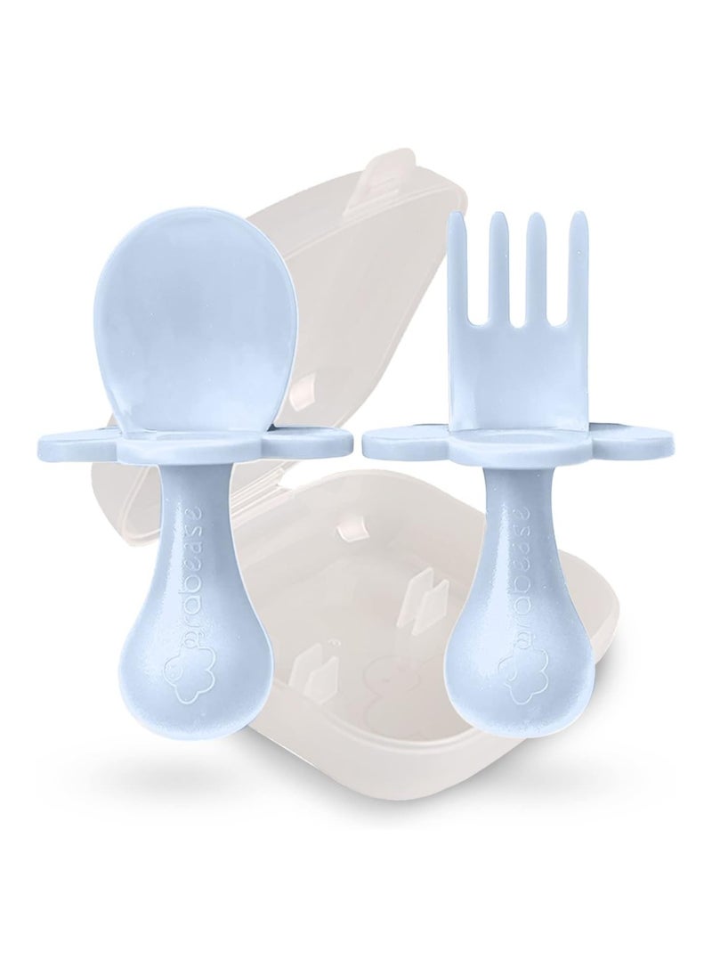 Baby And Toddler Self-Feeding Utensils – Spoon And Fork Set For Baby-Led Weaning – Made Of Non-Toxic Plastic