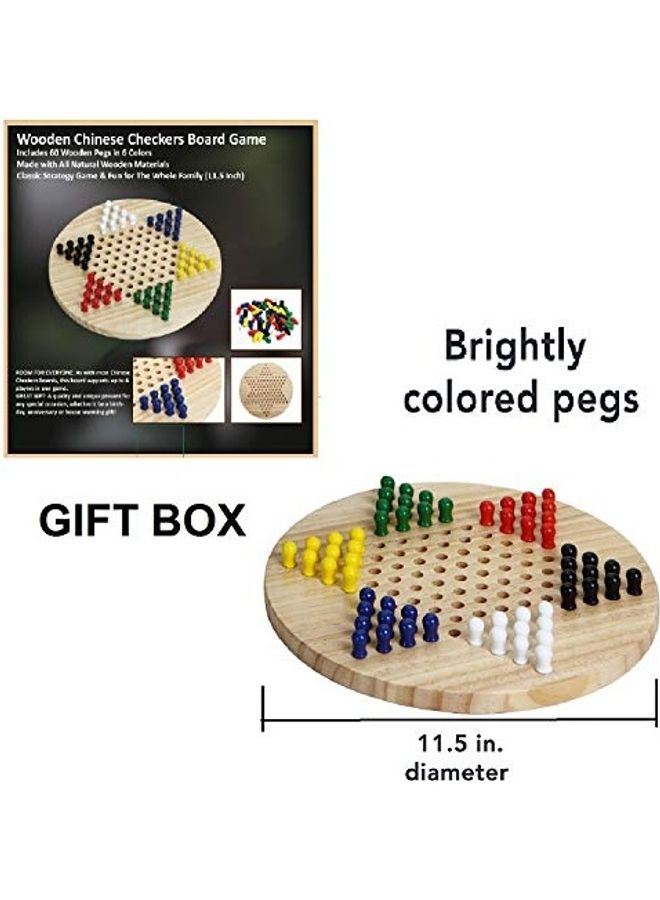 Wooden Checkers Board Game