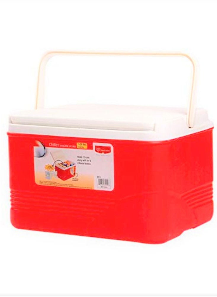 6-Litre Ice Box Thermo insulated Picnic Cool Box-Thermo Keeper Container Expanded Cooler Fishing Ice Box-Orange,Blue,Red