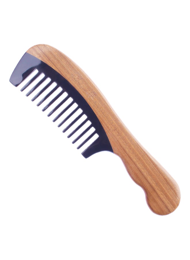 Wavy Handle Wide Tooth Hair Comb Brown/Blue