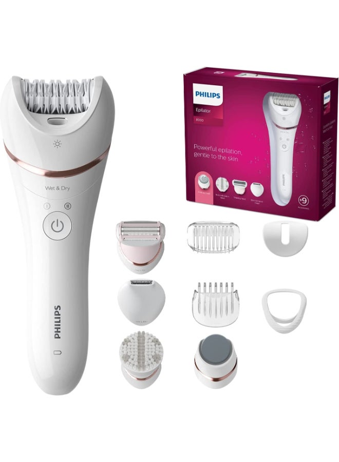 Epilator Series 8000 Wet And Dry Epilator BRE740/11, 2 Years Warranty White