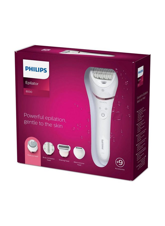 Epilator Series 8000 Wet And Dry Epilator BRE740/11, 2 Years Warranty White