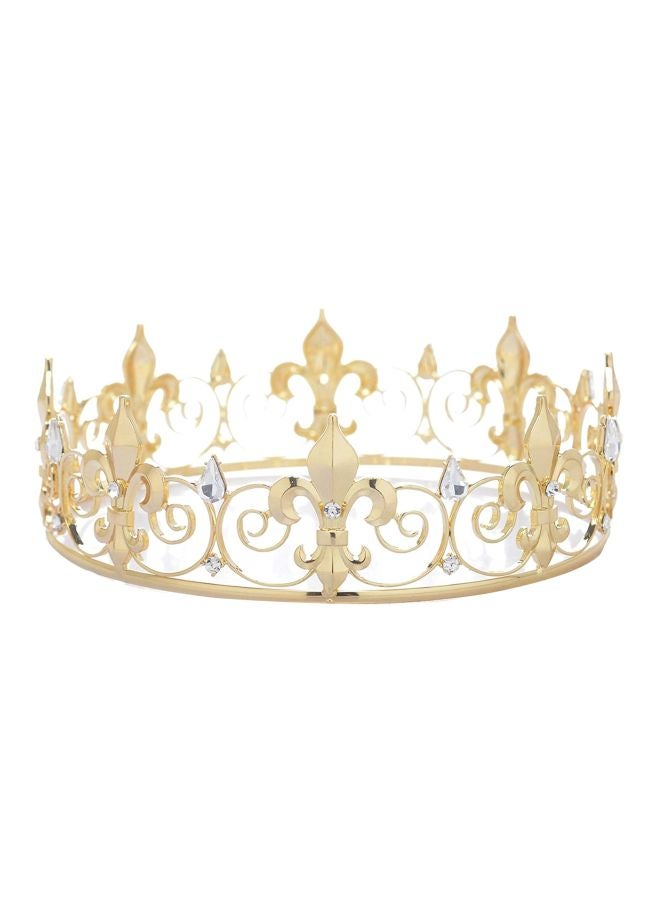 Crystal Studded Metal Crown Gold/Clear