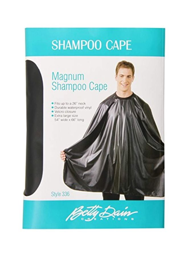 Magnum Shampoo Cape With Velcro Closure Black