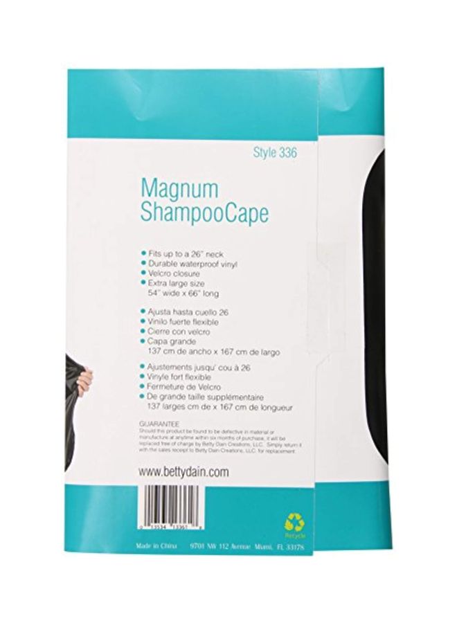 Magnum Shampoo Cape With Velcro Closure Black