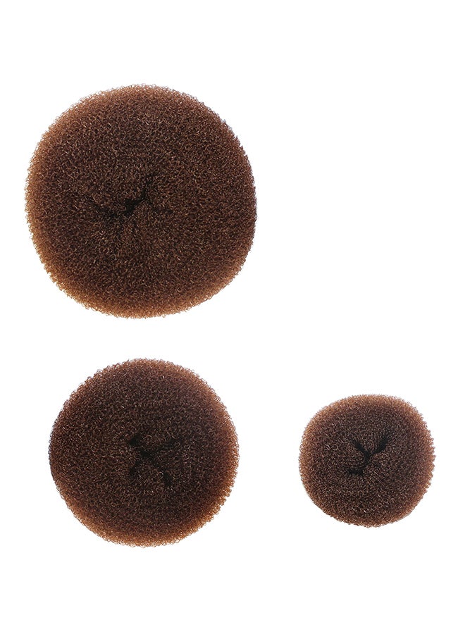 3-Piece Donut Hair Bun Maker Set Brown