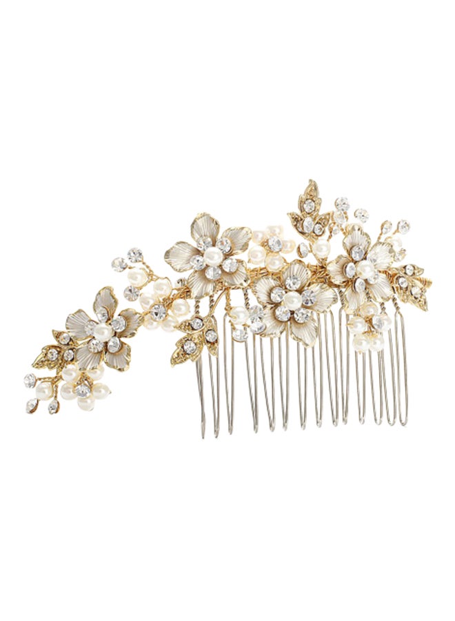 Handmade Crystal Brushed Pearl Wedding Comb