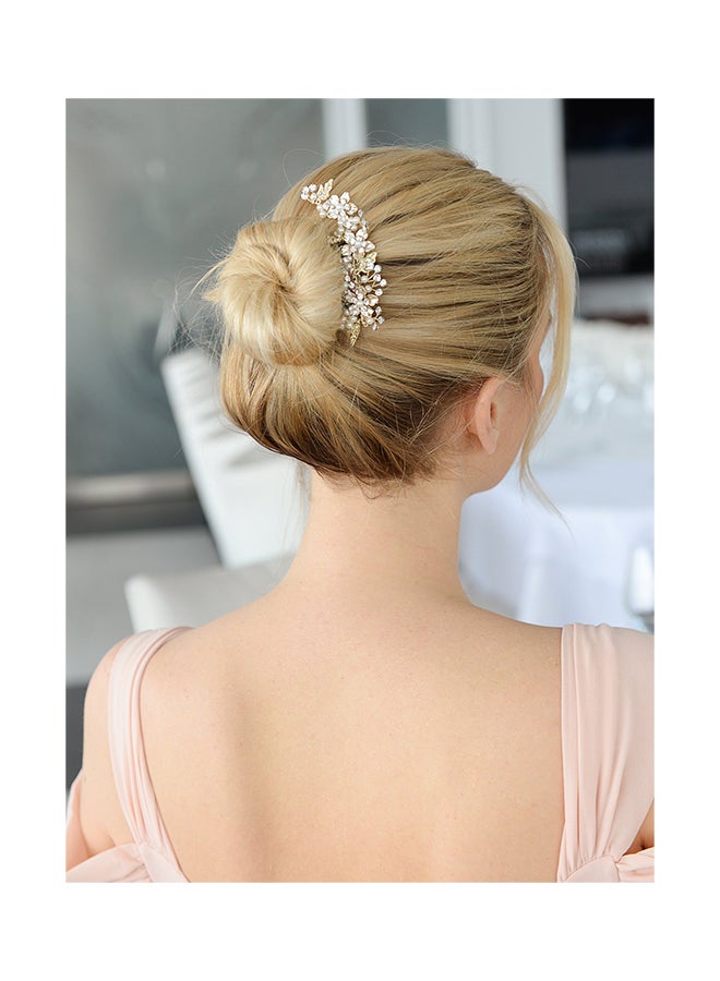 Handmade Crystal Brushed Pearl Wedding Comb