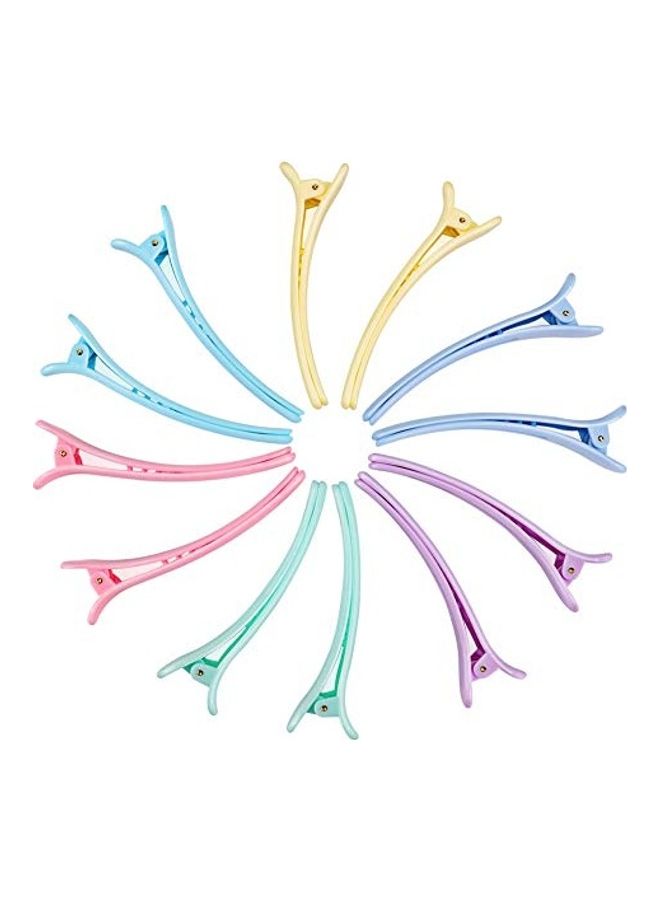 12-Piece Professional Hair Clips Set Multicolour