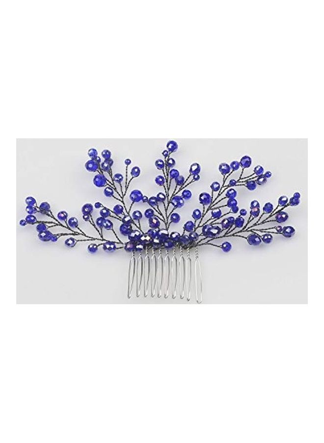 Rhinestone Vintage Hair Comb Clip Blue