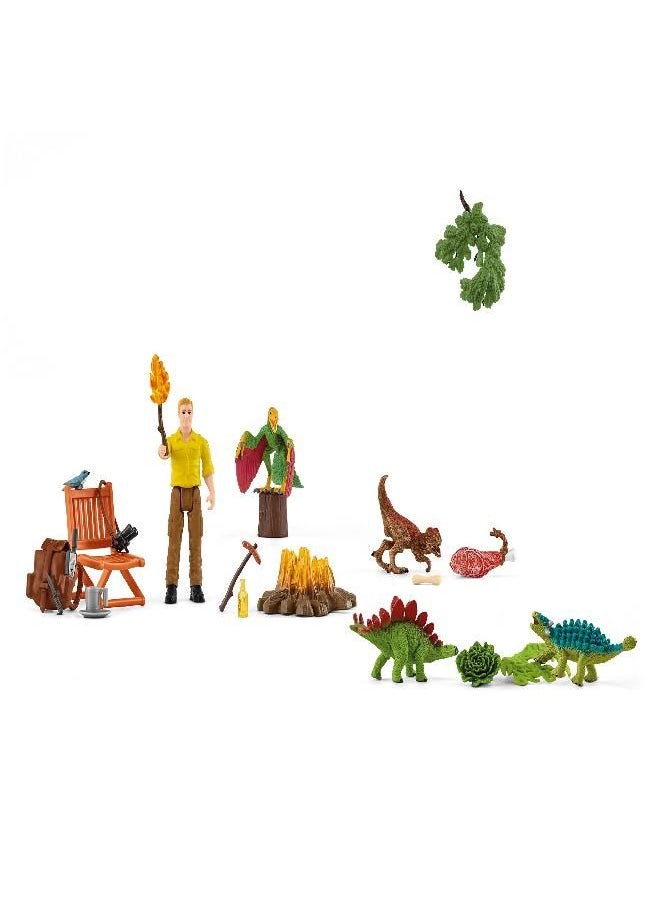 Schleich Dinosaurs 24-Piece Dinosaur Gift for Boys and Girls, Advent Calendar with 4 Dinosaur Toys, Human Figurine and Dinosaur Accessories, Ages 4+