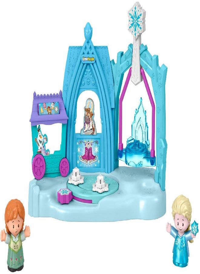 Disney Frozen Arendelle Winter Wonderland by Little People, ice skating playset with Anna and Elsa figures for toddlers and preschool kids