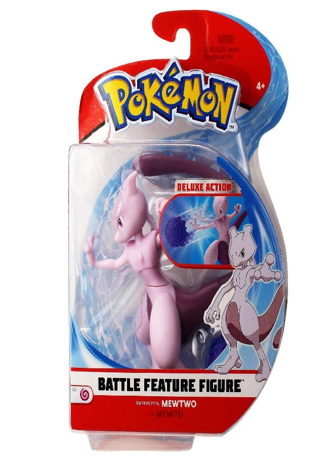 Pokemon Feature Battle Figure- Includes 4.5-Inch Mewtwo