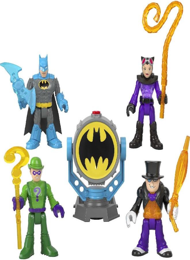 Imaginext DC Super Friends Batman Toys Bat-Tech Bat-Signal Multipack with 4 Figures & Accessories for Pretend Play Ages 3+ Years