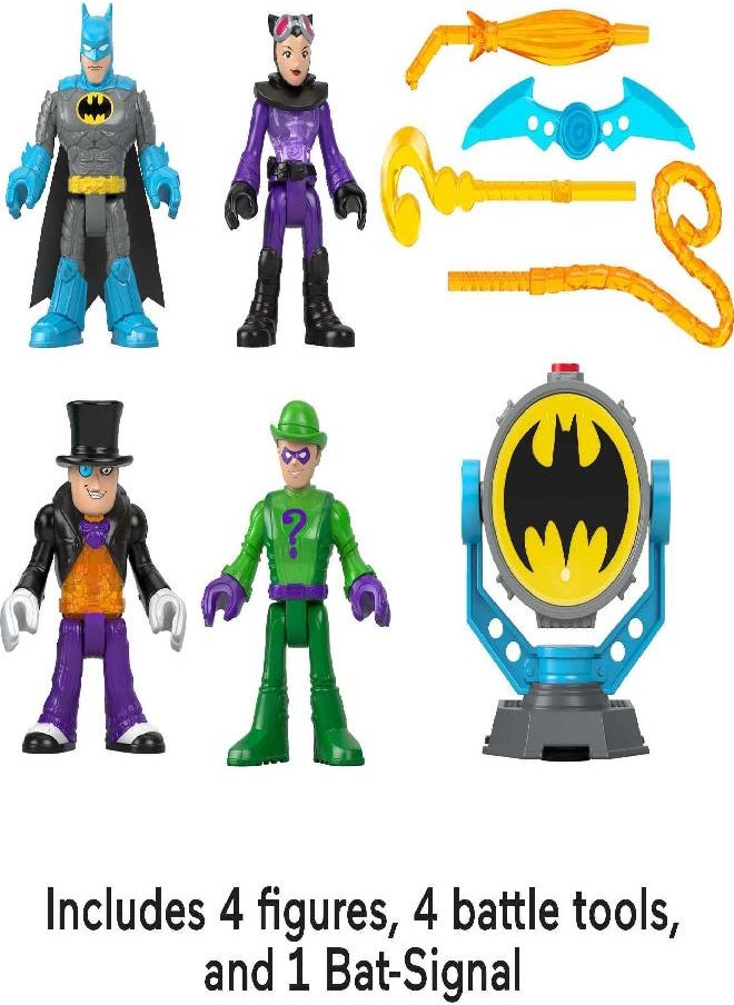 Imaginext DC Super Friends Batman Toys Bat-Tech Bat-Signal Multipack with 4 Figures & Accessories for Pretend Play Ages 3+ Years