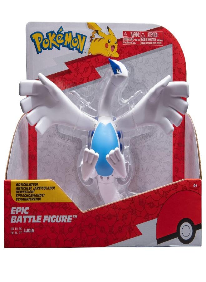 Pokemon Lugia Epic Battle Figure - 12-Inch Articulated Epic Battle Figure with Flight Stand