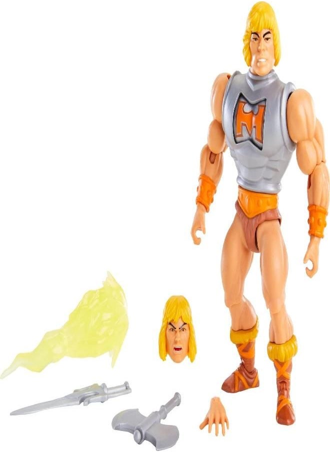 Masters of the Universe Origins Deluxe He-Man 5.5-in Action Figure, Battle Character for Storytelling Play and Display, Gift for 6 to 10-Year-Olds and Adult Collectors