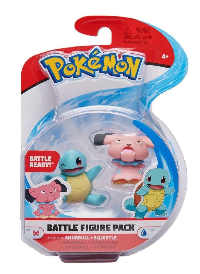 Pokemon Battle Ready 2 Figure Pack Squirtle and Snubbull Action minifig