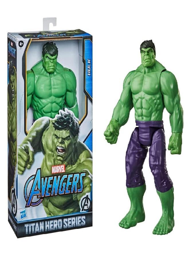 Marvel Avengers Titan Hero Series Blast Gear Deluxe Hulk Action Figure, 30-cm Toy, Inspired byMarvel Comics, for Children Aged 4 and Up,Green