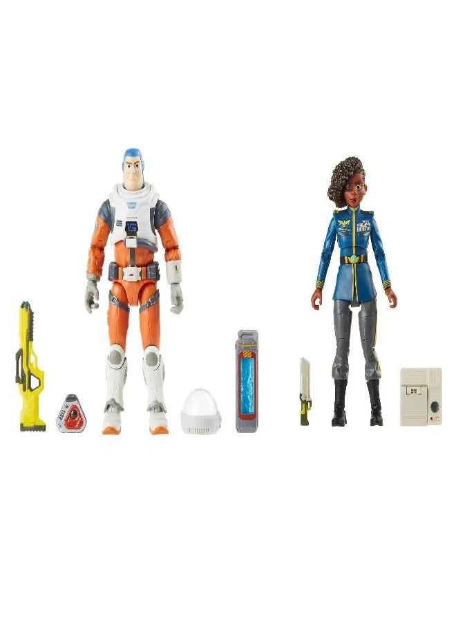 Disney Pixar's Lightyear Alisha Hawthorne and Buzz Lightyear Action Figures, Posable, 2 Pack, for Ages 4 Years and Up