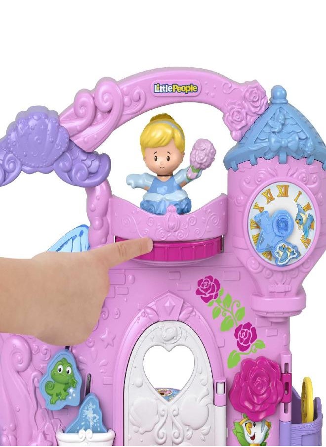 Disney Princess Toddler Toy Little People Play & Go Castle Portable Playset with Ariel & Cinderella Figures for Ages 18+ Months