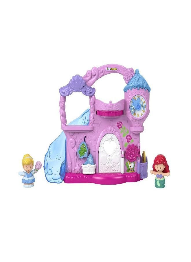 Disney Princess Toddler Toy Little People Play & Go Castle Portable Playset with Ariel & Cinderella Figures for Ages 18+ Months