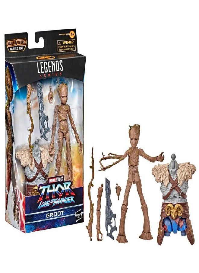 Marvel Legends Series Thor: Love and Thunder Groot Action Figure 6-inch Collectible Toy, 4 Accessories, 1 Build-A-Figure Part