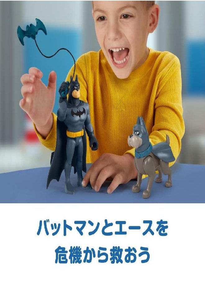 Fisher-Price DC League of Super-Pets Batman & Ace the Hound Poseable Figure & Accessory Set for Preschool Kids Ages 3+ Years