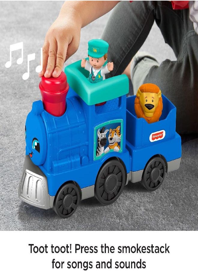 Fisher-Price Little People Toddler Toy Animal Train with Music Sounds & Phrases Plus 2 Figures for Ages 1+ Years