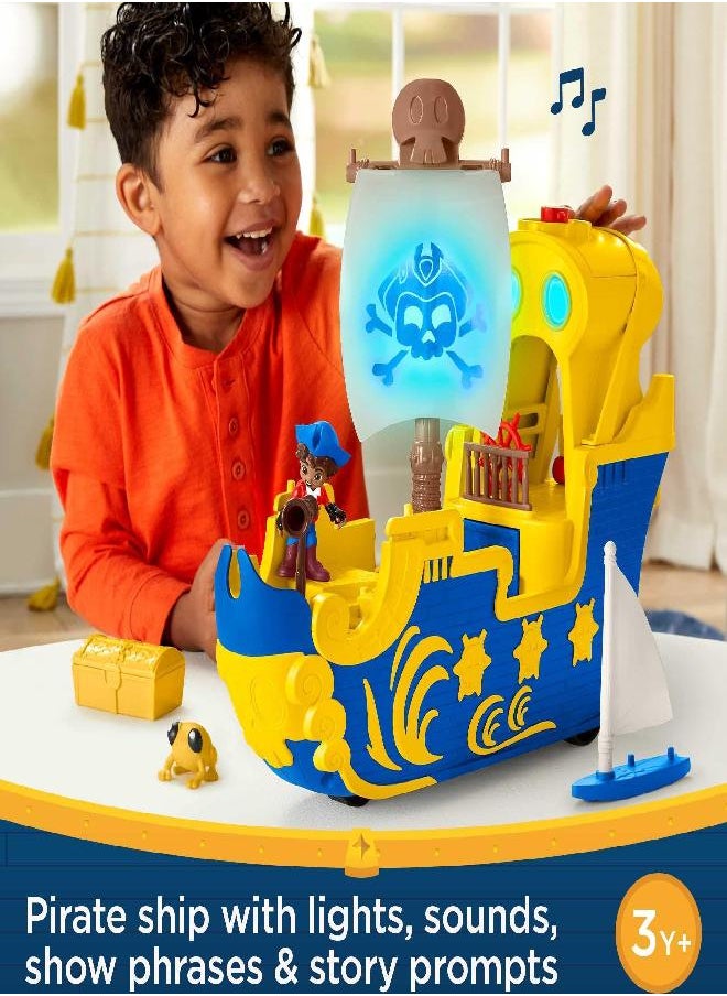 Fisher-Price Santiago of the Seas Pirate Ship Lights & Sounds El Bravo Playset with Santiago Figure for Ages 3+ Years