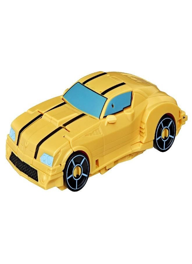 Transformers Toys Bumblebee Cyberverse Adventures Dinobots Unite Roll N’ Change Bumblebee Push-to-Convert Action Figure, 6 and Up, 10-inch, Yellow