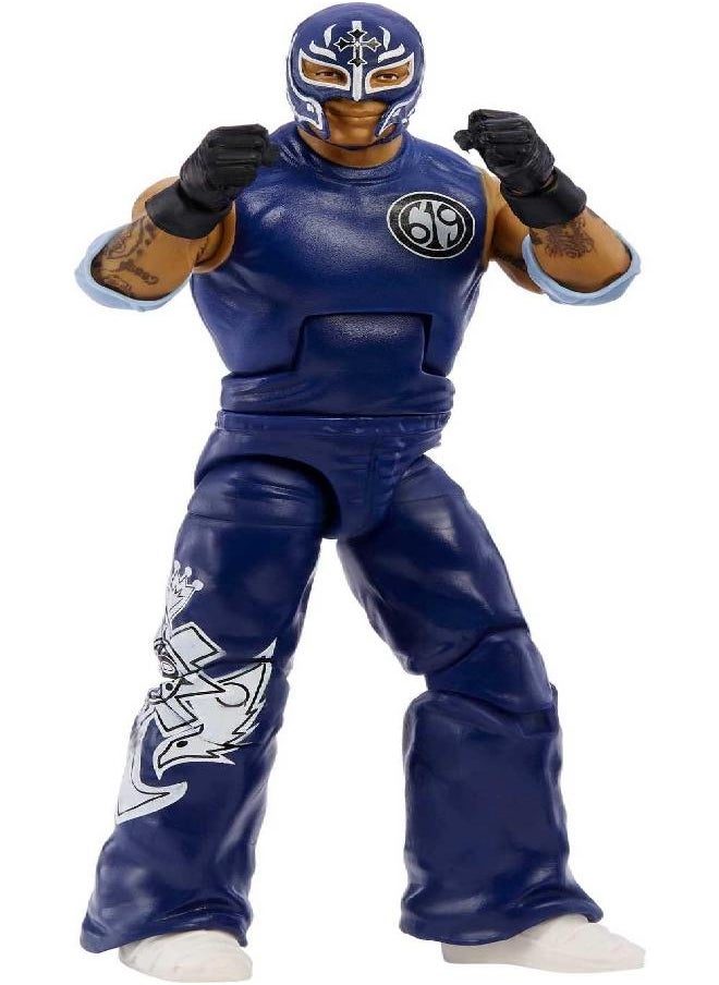 Mattel WWE Rey Mysterio SummerSlam Elite Collection Action Figure Dominik Mysterio Build-A-Figure Parts, Collectible Gift for Ages 8 Years Old & Up