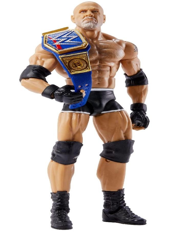 Mattel WWE Goldberg Top Picks Elite Collection Action Figure with Universal Championship, 6-inch Posable Collectible Gift for WWE Fans Ages 8 Years Old & Up