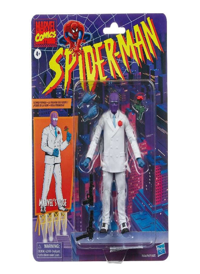 Marvel Legends Series Rose, Spider-Man Legends Collectible 6 Inch Action Figures, 5 Accessories