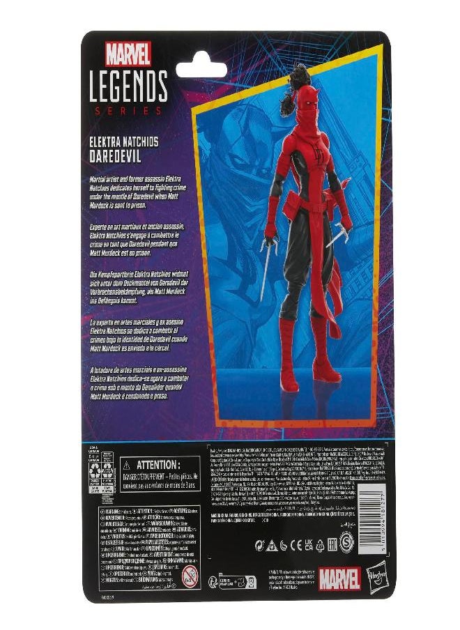 Marvel Legends Series Elektra Natchios Daredevil, Collectible 6 Inch Action Figures, 2 Accessories