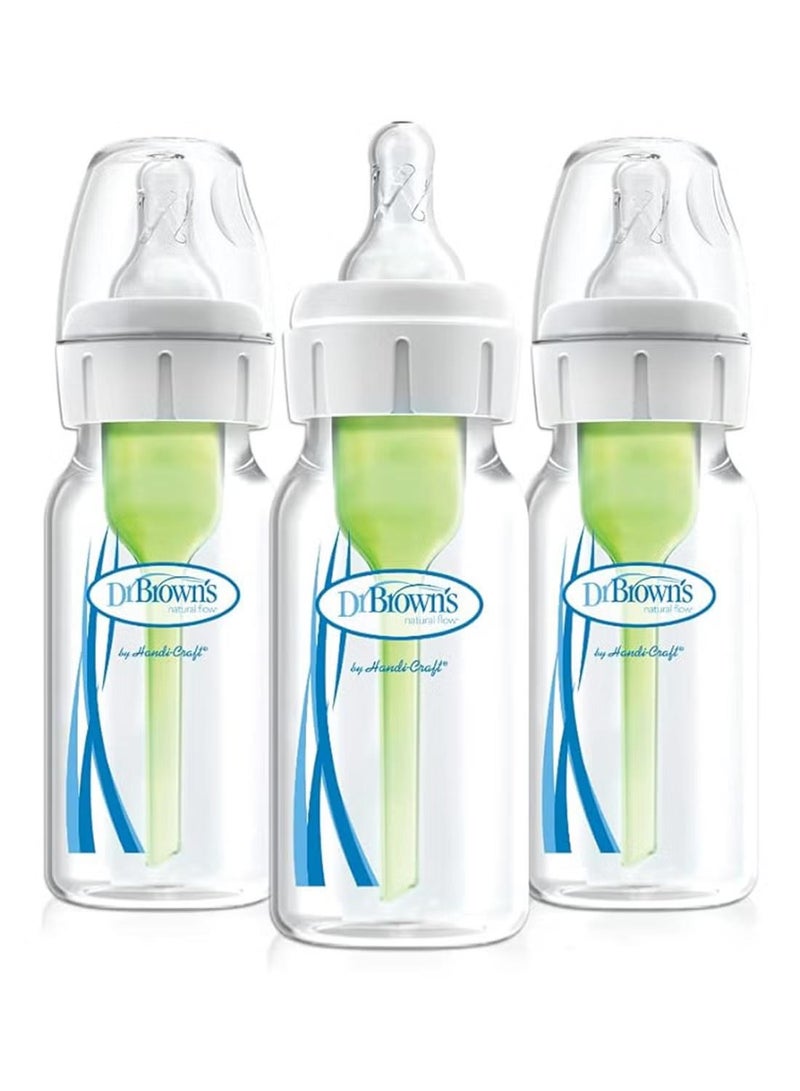 Options Plus 3-Piece Anti-Colic Natural Flow Feeding Bottle 120 ML