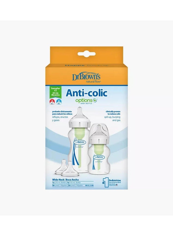 Options Plus Anti Colic Baby Bottle Starter Set