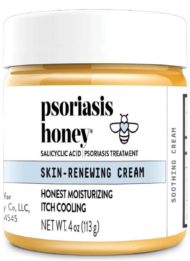 PSORIASIS HONEY Skin-Renewing Cream - Psoriasis Cream for Dry Skin - Daily Ointment & Moisturizer for Eczema Or Sensitive Skin - Psoriasis Lotion for Itchy Skin Relief (4oz)