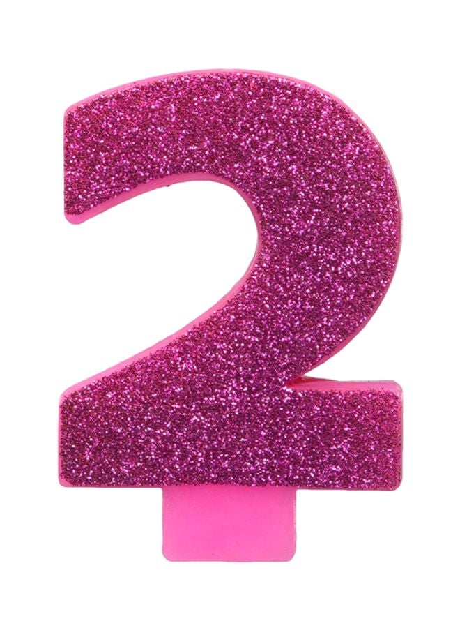 Number 2 Glitter Birthday Candle 3.1inch