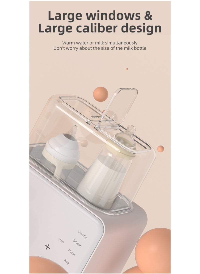 Baby Bottle Warmer,10-in-1 Fast Bottle Warmer Accurate Temp Control, with LCD Display, Timer, Defrost, Sterili-zing, Keep 24H, Double Bottle Warmer for Breastmilk& Formula, Heat Baby Food