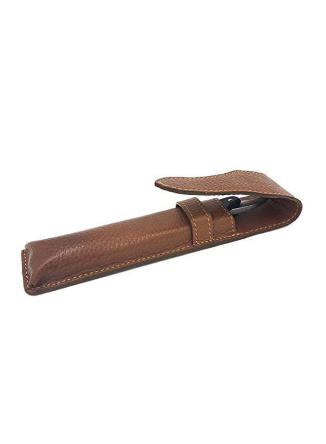 Leather Saddle Case Brown