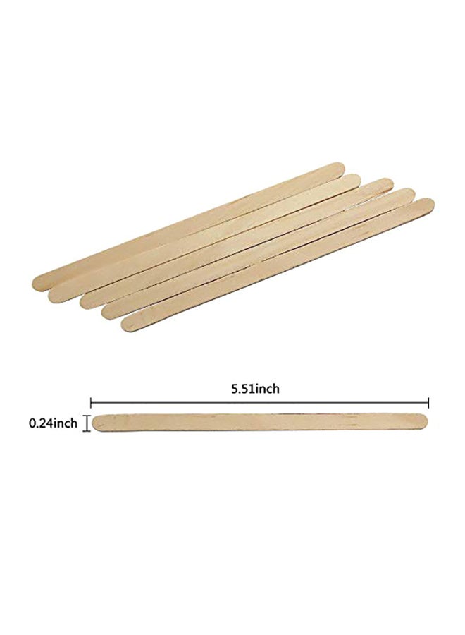 100-Piece Wooden Wax Applicator Spatulas Sticks Beige