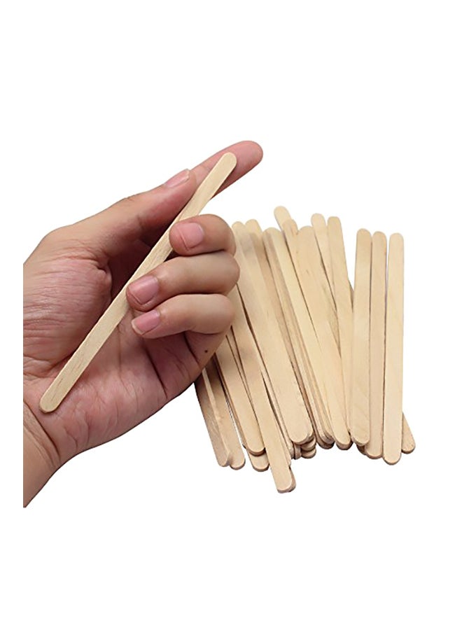 100-Piece Wooden Wax Applicator Spatulas Sticks Beige