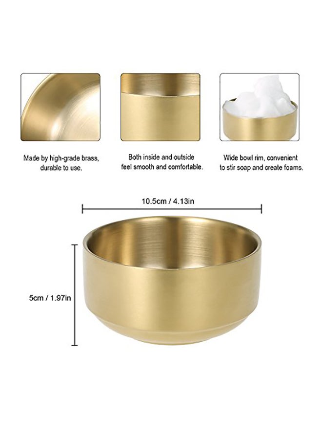 Metal Shaving Bowl Gold 0.2888X0.28X0.8978inch