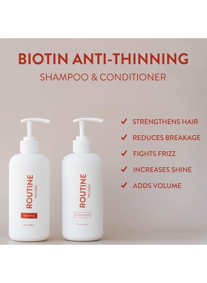 Anti-Thinning Shampoo And Conditioner Set For Thinning Hair - Biotin Dht Blocker Women & Men - Color Safe Shampoo For Hair Loss & Healthier Growth - Rose Hips (Pack Of 2)