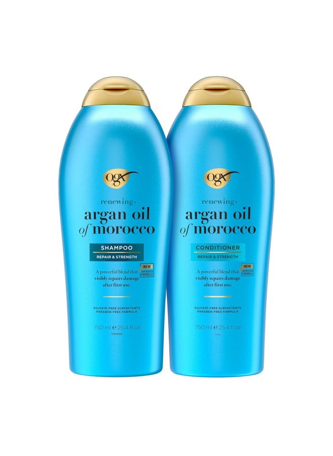 Renewing + Argan Oil Of Morocco Shampoo & Conditioner, 25.4 Fl Oz 2 Count (Pack Of 1)