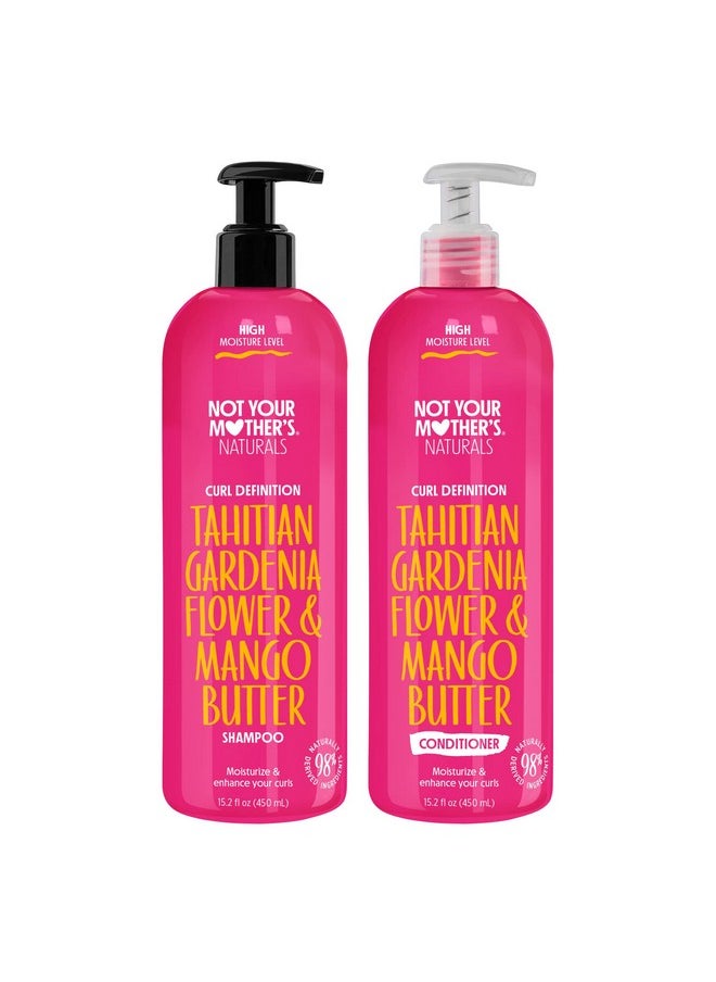 Naturals Curl Defining Shampoo And Conditioner (2 Pack) - 98% Naturally Derived Ingredients - All Hair Types - Gardenia Mango Butter