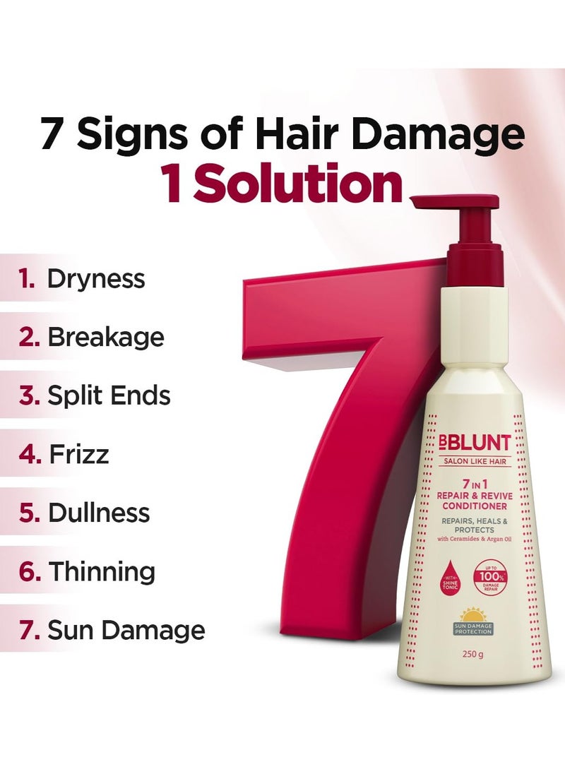 7 in 1 Repair & Revive Conditioner for Upto 100% Damage Repair - 250 g | Addresses 7 Signs of Hair Damage | Enriched with Ceramides & Argan Oil