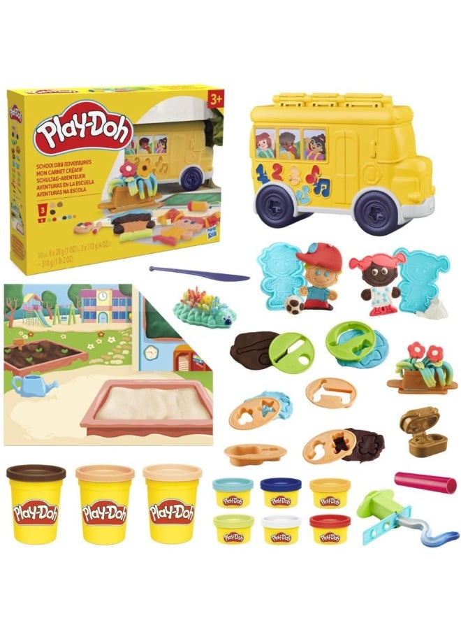 Play-Doh School Day Adventures Playset with Playmat, 15 Tools, 9 Colors, Preschool Toys for 3 Year Olds & Up